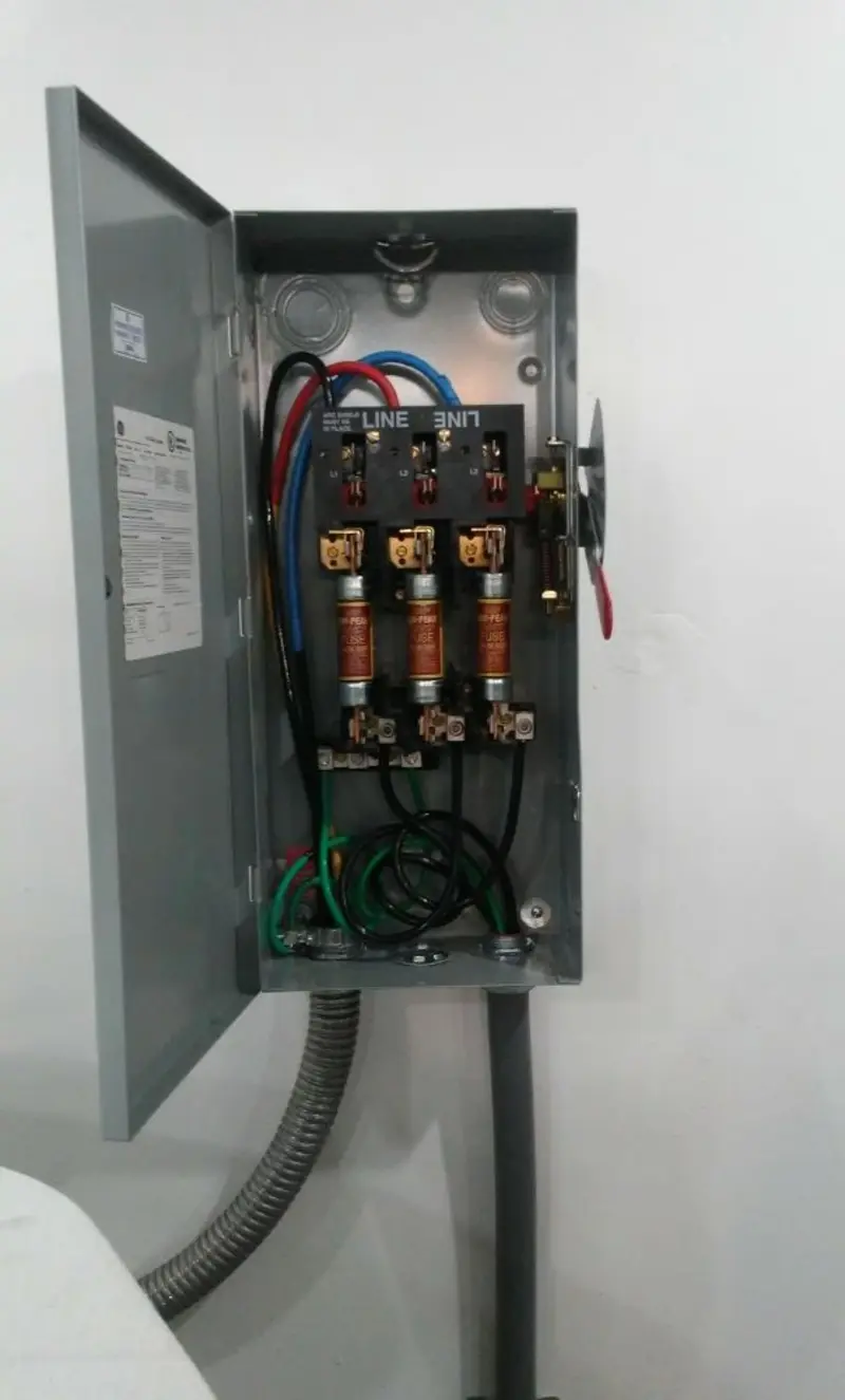 Three-phase disconnect switch installed for Electrical Wiring & Rewiring in Winfield